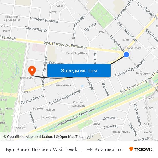 Бул. Васил Левски / Vasil Levski Blvd. (0300) to Клиника Торакс-2 map