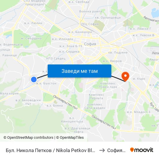 Бул. Никола Петков / Nikola Petkov Blvd. (0350) to Софиямед map