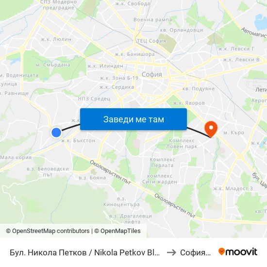 Бул. Никола Петков / Nikola Petkov Blvd. (0347) to Софиямед map