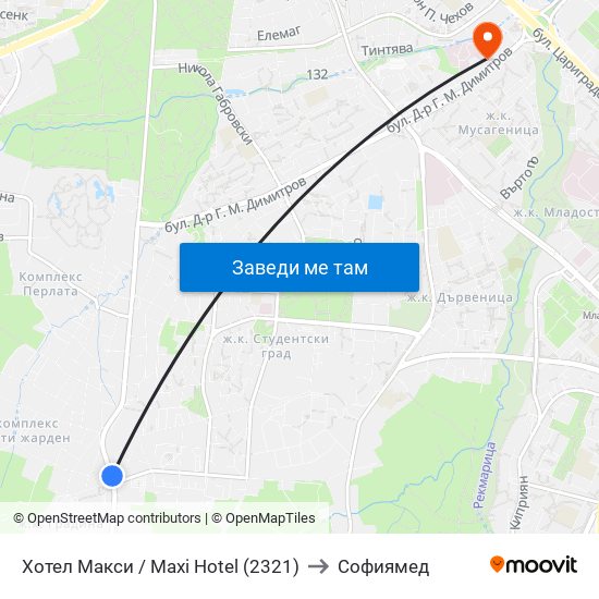 Хотел Макси / Maxi Hotel (2321) to Софиямед map