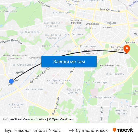 Бул. Никола Петков / Nikola Petkov Blvd. (0347) to Су Биологически Факултет map