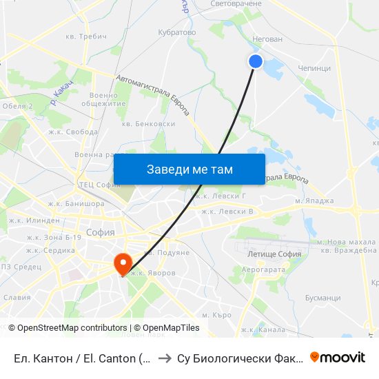 Ел. Кантон / El. Canton (0560) to Су Биологически Факултет map