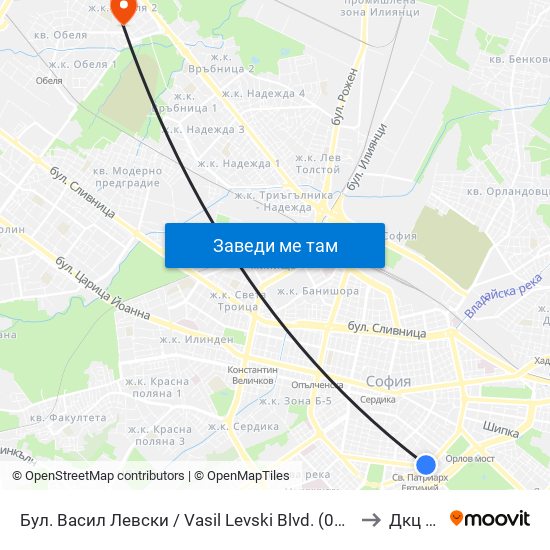 Бул. Васил Левски / Vasil Levski Blvd. (0299) to Дкц 30 map