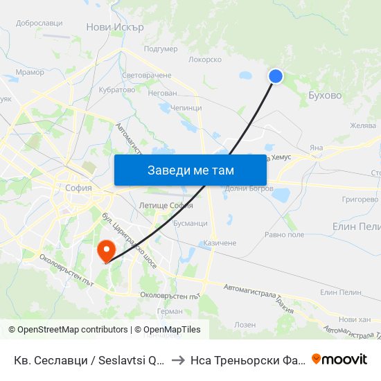 Кв. Сеславци / Seslavtsi Qr. (0897) to Нса Треньорски Факултет map