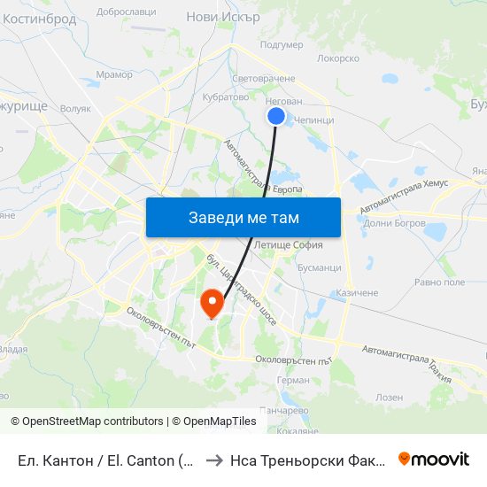 Ел. Кантон / El. Canton (0560) to Нса Треньорски Факултет map