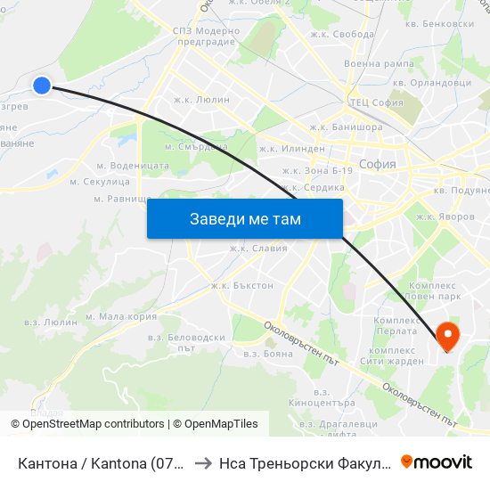Кантона / Kantona (0790) to Нса Треньорски Факултет map