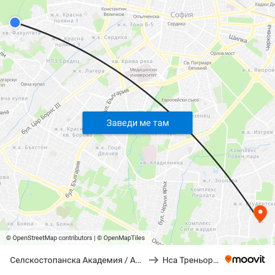 Селскостопанска Академия / Academy Of Agriculture (2289) to Нса Треньорски Факултет map