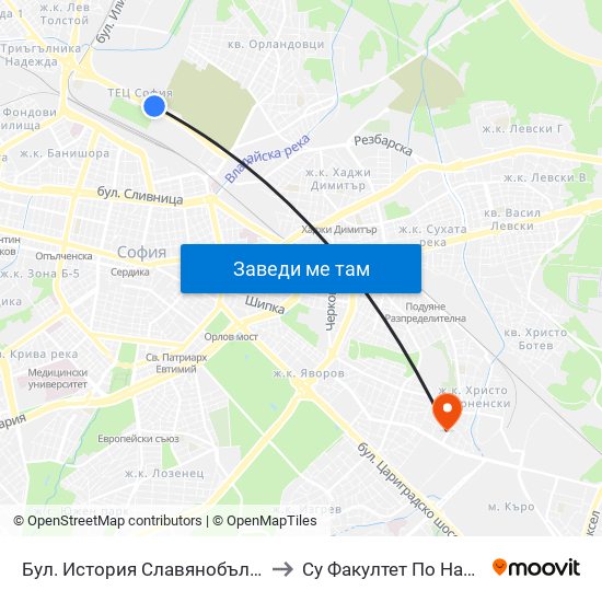 Бул. История Славянобългарска / Istoriya Slavyanobulgarska Blvd. (0065) to Су Факултет По Начална И Предучилищна Педагогика map