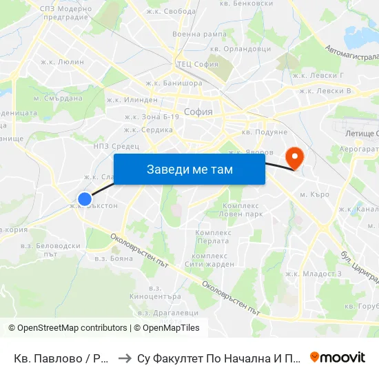 Кв. Павлово / Pavlovo Qr. (0889) to Су Факултет По Начална И Предучилищна Педагогика map