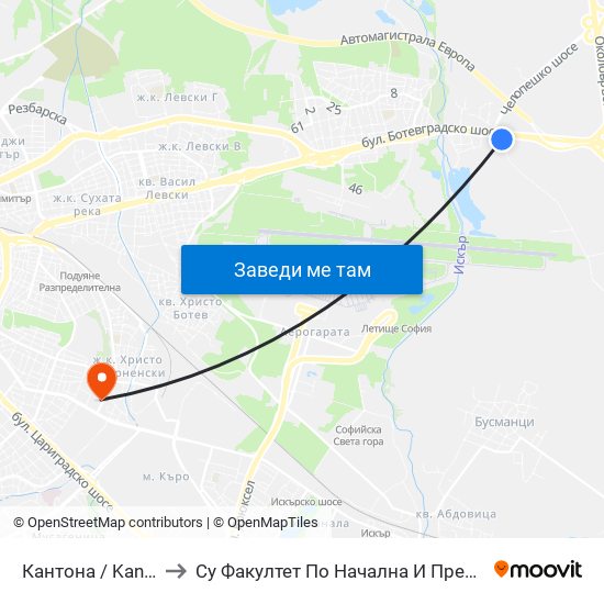 Кантона / Kantona (0793) to Су Факултет По Начална И Предучилищна Педагогика map