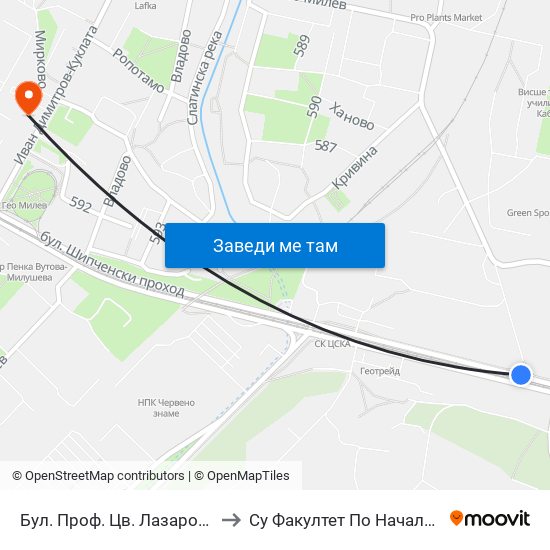 Бул. Проф. Цв. Лазаров / Prof. Tsv. Lazarov Blvd. (0371) to Су Факултет По Начална И Предучилищна Педагогика map