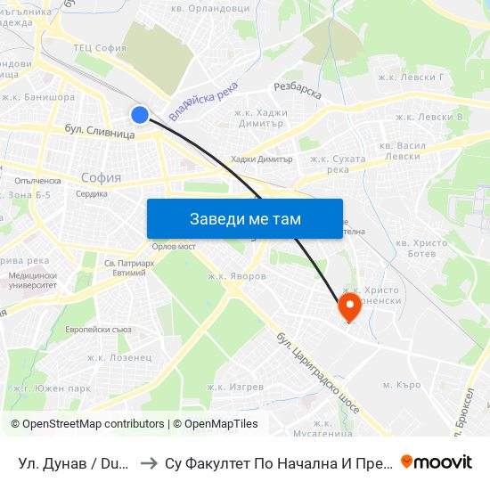 Ул. Дунав / Dunav St. (1939) to Су Факултет По Начална И Предучилищна Педагогика map