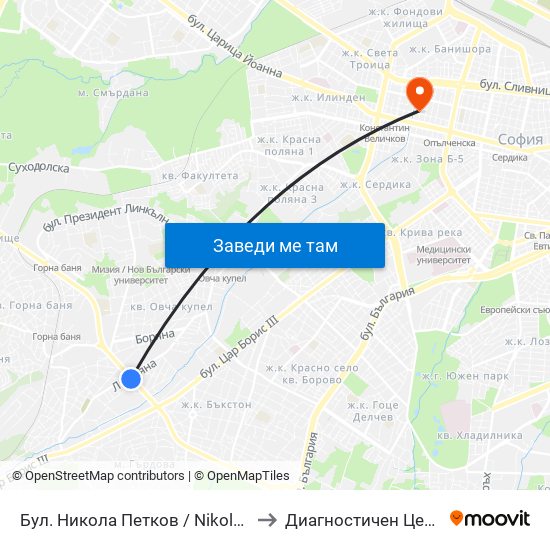 Бул. Никола Петков / Nikola Petkov Blvd. (0350) to Диагностичен Център Пансанус map