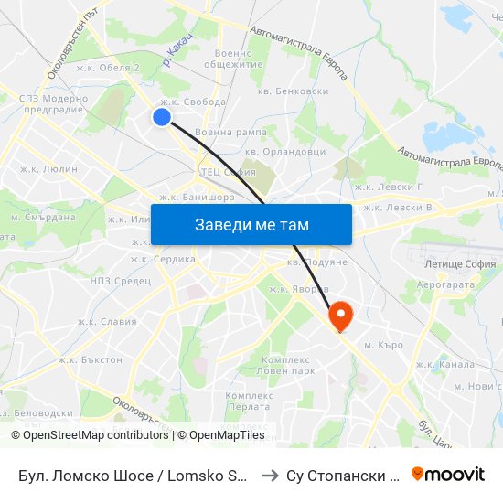 Бул. Ломско Шосе / Lomsko Shose Blvd. (0332) to Су Стопански Факултет map