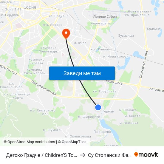 Детско Градче / Children’S Town (0535) to Су Стопански Факултет map