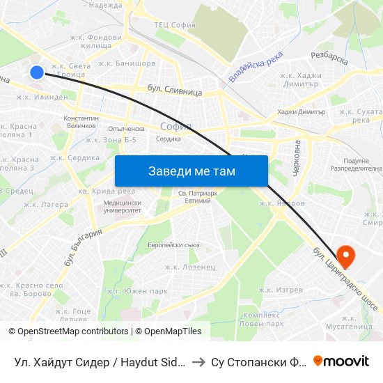 Ул. Хайдут Сидер / Haydut Sider St. (2228) to Су Стопански Факултет map
