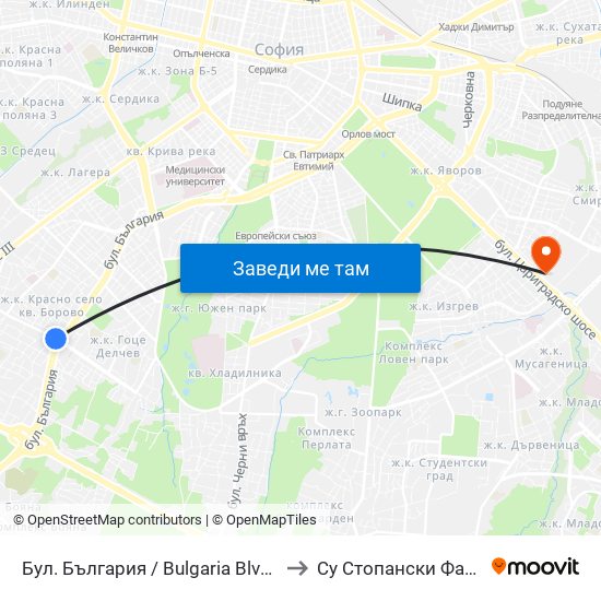 Бул. България / Bulgaria Blvd. (6275) to Су Стопански Факултет map