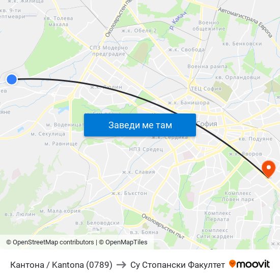 Кантона / Kantona (0789) to Су Стопански Факултет map