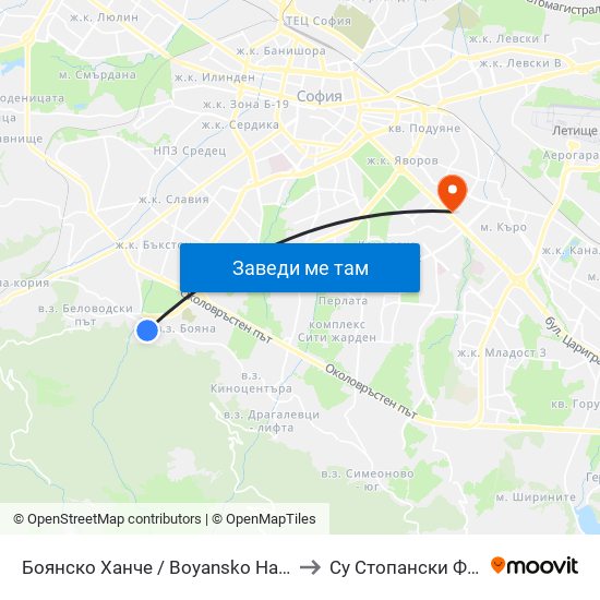 Боянско Ханче / Boyansko Hanche (0265) to Су Стопански Факултет map