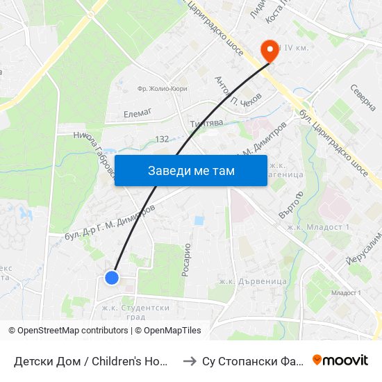 Детски Дом / Children's Home (0530) to Су Стопански Факултет map