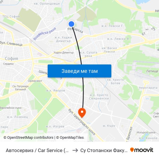 Автосервиз / Car Service (0514) to Су Стопански Факултет map