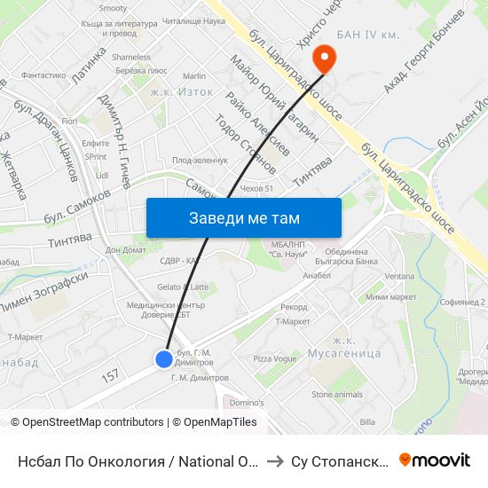 Нсбал По Онкология / National Oncology Hospital (2542) to Су Стопански Факултет map