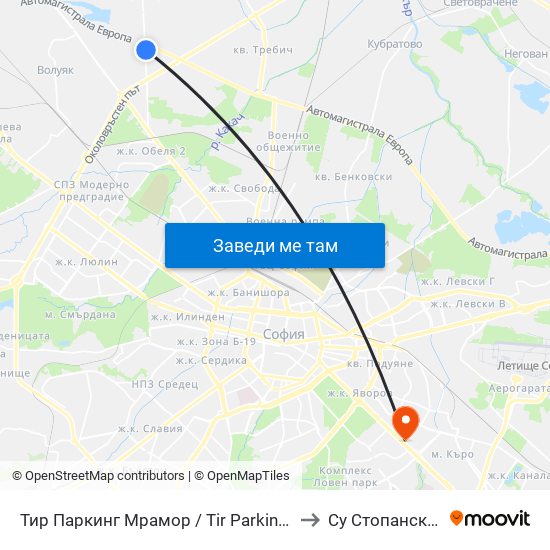 Тир Паркинг Мрамор / Tir Parking Mramor Village (2690) to Су Стопански Факултет map