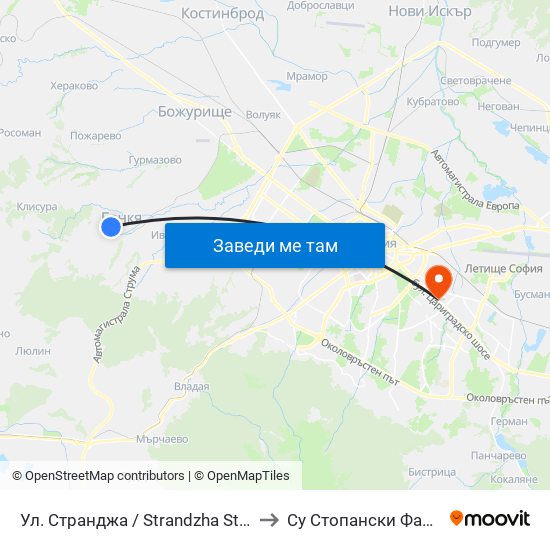 Ул. Странджа / Strandzha St. (0964) to Су Стопански Факултет map
