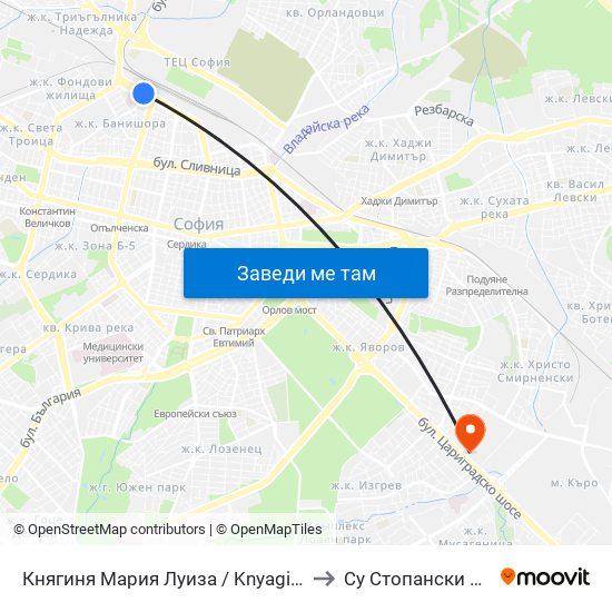 Княгиня Мария Луиза / Knyaginya Maria Luiza to Су Стопански Факултет map
