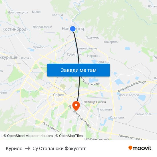 Курило to Су Стопански Факултет map