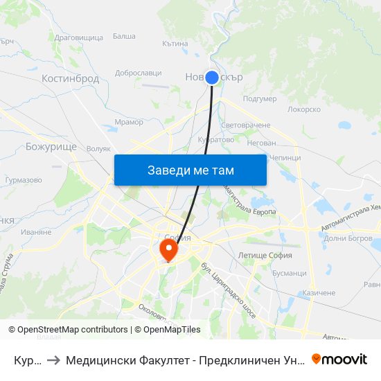 Курило to Медицински Факултет - Предклиничен Университетски Център map