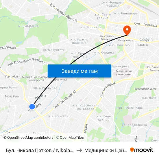 Бул. Никола Петков / Nikola Petkov Blvd. (0347) to Медицински Център Панацея map