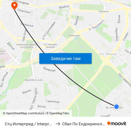 Стц Интерпред / Interpred World Trade Centre (1109) to Сбал По Ендокринология ""Акад. Ив. Пенчев"" map