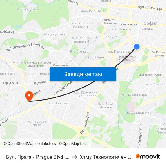 Бул. Прага / Prague Blvd. (0363) to Хтму Технологичен Колеж map
