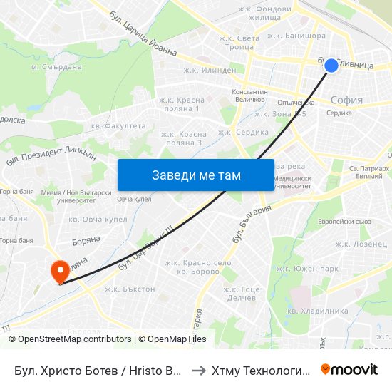 Бул. Христо Ботев / Hristo Botev Blvd. (0385) to Хтму Технологичен Колеж map