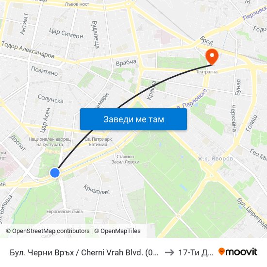 Бул. Черни Връх / Cherni Vrah Blvd. (0395) to 17-Ти Дкц map