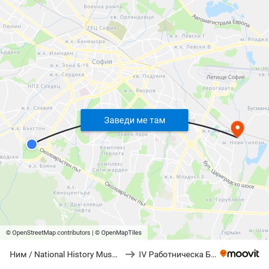 Ним / National History Museum (1464) to IV Работническа Болница map