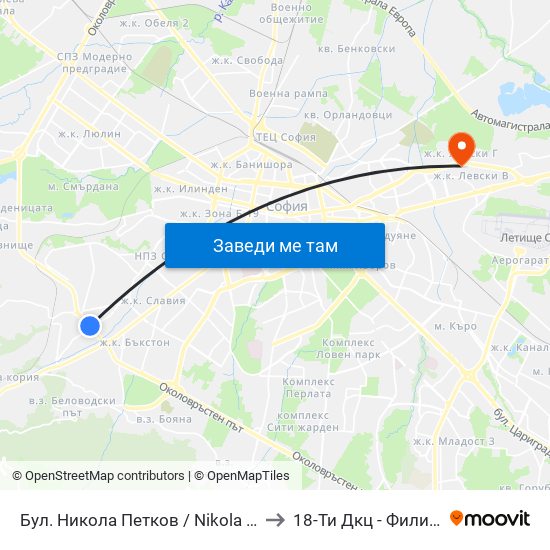 Бул. Никола Петков / Nikola Petkov Blvd. (0347) to 18-Ти Дкц - Филиал Металург map