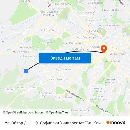 Ул. 746 / 746-Th St. to Софийски Университет “Св. Климент Охридски"" map
