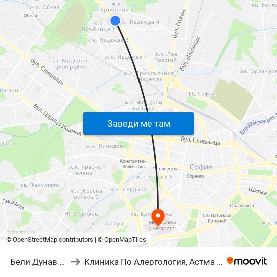 Бели Дунав / Beli Dunav to Клиника По Алергология, Астма И Клинична Имунология map