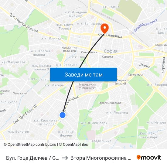 Бул. Гоце Делчев / Gotse Delchev Blvd. (0314) to Втора Многопрофилна Болница За Активно Лечение map
