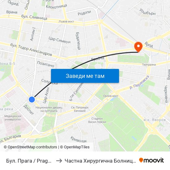 Бул. Прага / Prague Blvd. (0365) to Частна Хирургична Болница Света Богородица map