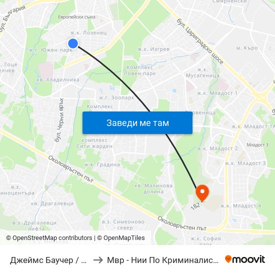 Джеймс Баучер / James Bourchier to Мвр - Нии По Криминалистика И Криминология map