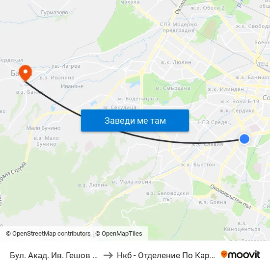 Ⓜ️ Бул. Акад. Ив. Гешов / Ivan Geshov Blvd. (0270) to Нкб - Отделение По Кардиологична Рехабилитация map