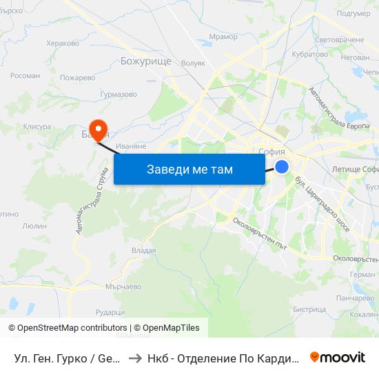 Ул. Ген. Гурко / Gen. Gurko St. (1903) to Нкб - Отделение По Кардиологична Рехабилитация map
