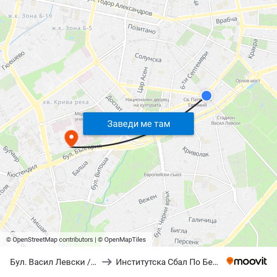 Бул. Васил Левски / Vasil Levski Blvd. (0300) to Институтска Сбал По Белодробни Болести Св. София map