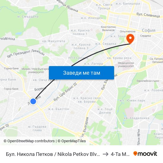 Бул. Никола Петков / Nikola Petkov Blvd. (0350) to 4-Та Мбал map