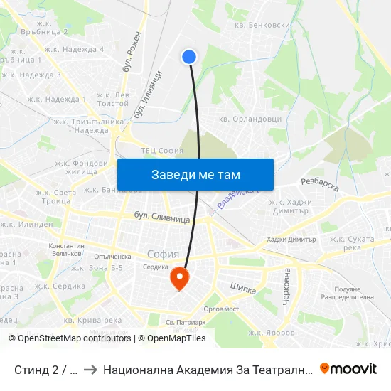 Стинд 2 / Stind 2 (0551) to Национална Академия За Театрално И Филмово Изкуство Кръстьо Сарафов map