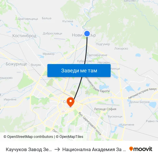 👋 Каучуков Завод Зебра / Zebra Caouchouc Factory (0798) to Национална Академия За Театрално И Филмово Изкуство Кръстьо Сарафов map