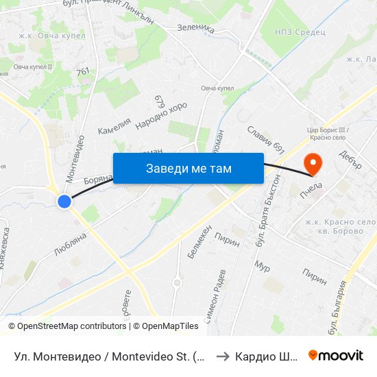 Ул. Монтевидео / Montevideo St. (2050) to Кардио Шанс map